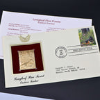 2002 Longleaf Pine Forest First Day Cover Set of 6 | USPS Nature of America 22kt Gold Replica Stamp Collection