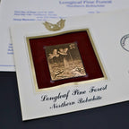 2002 Longleaf Pine Forest First Day Cover Set of 6 | USPS Nature of America 22kt Gold Replica Stamp Collection