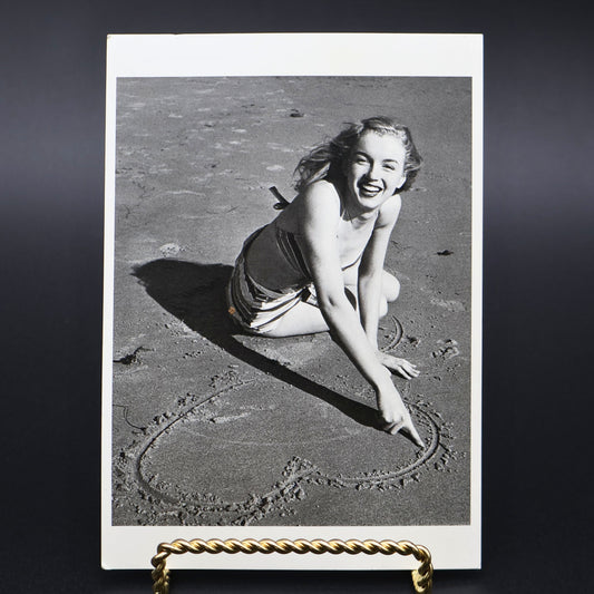 Marilyn Monroe 1946 beach photograph postcard by Joseph Jasgur featuring early Hollywood modeling image