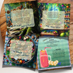 Interior preview of Oliver the Owl: The Culinary Pro showing four colorful pages with rhyming story text, woodland kitchen illustrations, a playful food scene and an illustrated recipe.