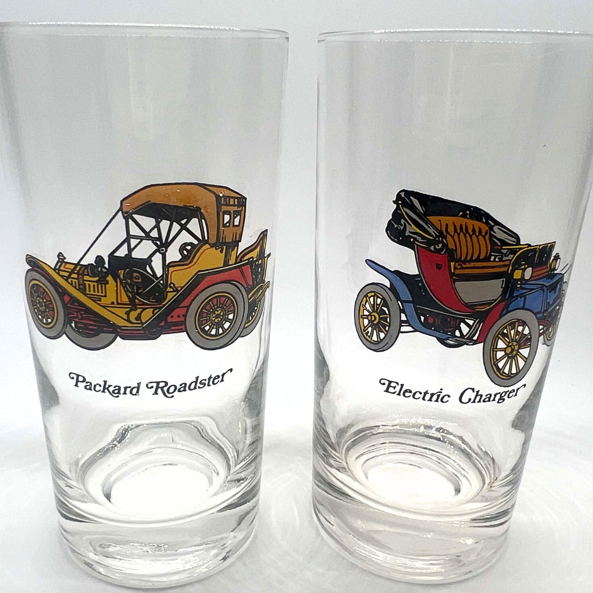 Vintage Avon Antique Car Highball Glasses | Classic Automotive Barware