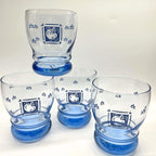 Pfaltzgraff Maison Blue Double Old Fashioned Glasses | 12 oz Apple Motif Farmhouse Drinkware