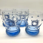 Pfaltzgraff Maison Blue Double Old Fashioned Glasses | 12 oz Apple Motif Farmhouse Drinkware