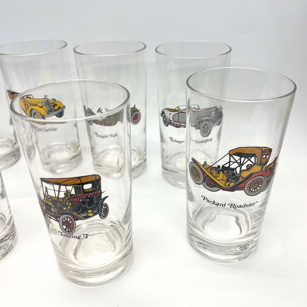 Vintage Avon Antique Car Highball Glasses | Classic Automotive Barware