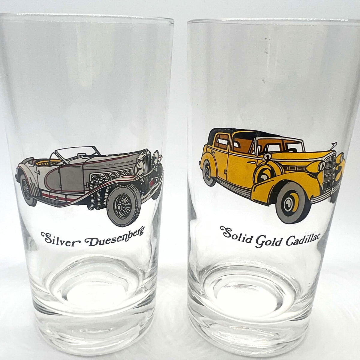 Vintage Avon Antique Car Highball Glasses | Classic Automotive Barware