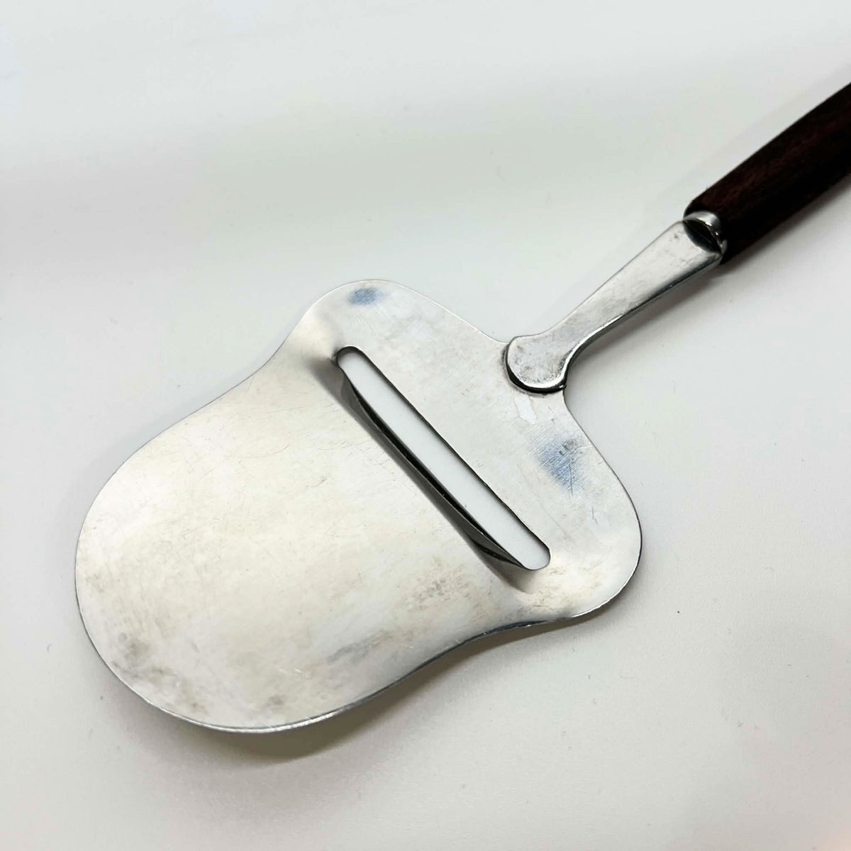 Vintage Japanese Cheese Plane | Dark Wood Handle with Stainless Steel Cheese Slicer | Mid-Century Style