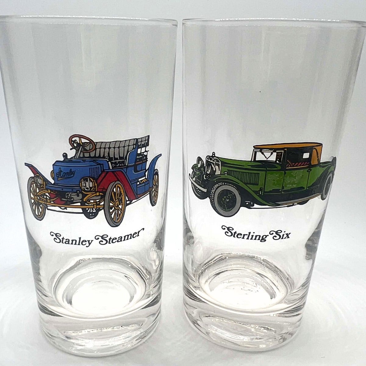 Vintage Avon Antique Car Highball Glasses | Classic Automotive Barware