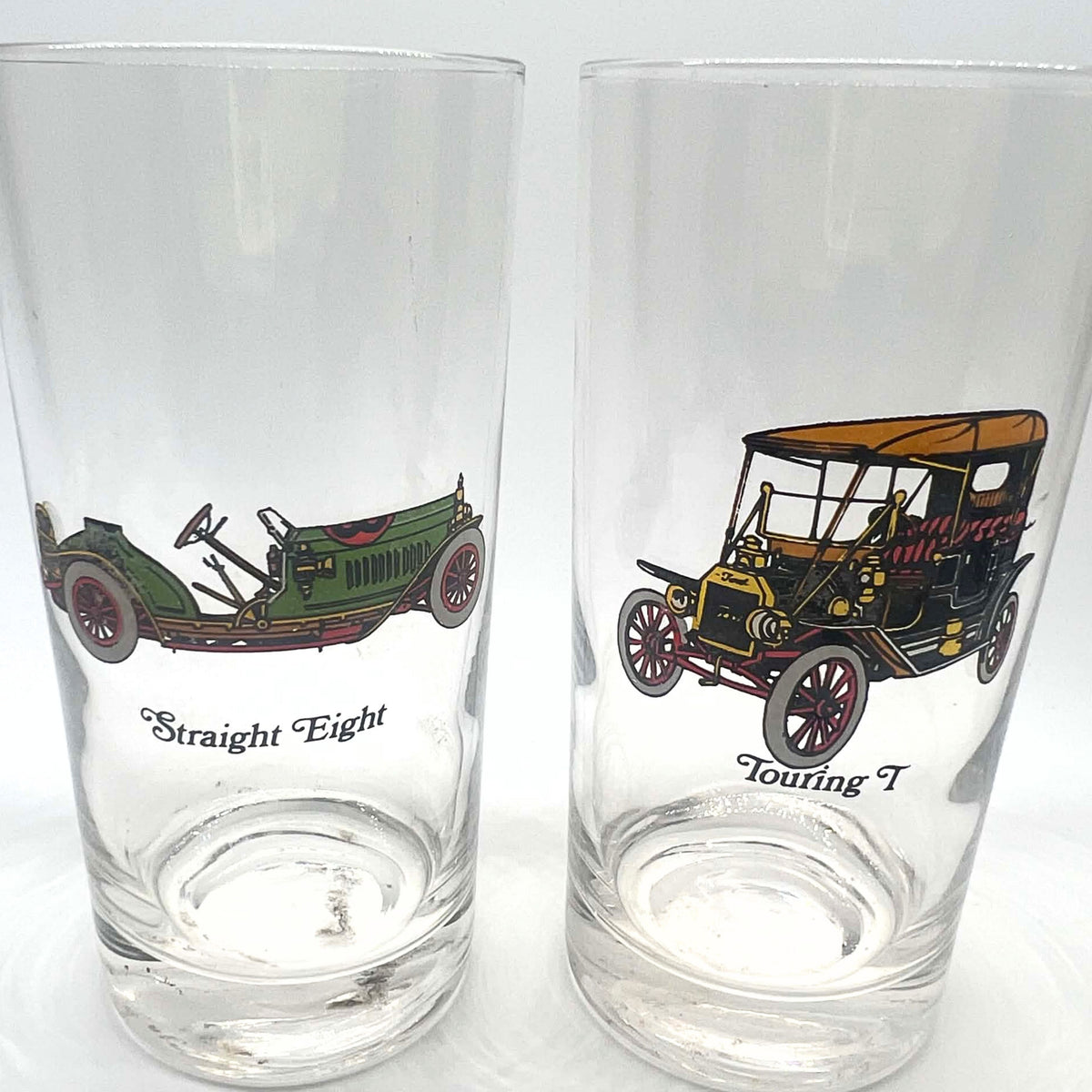 Vintage Avon Antique Car Highball Glasses | Classic Automotive Barware