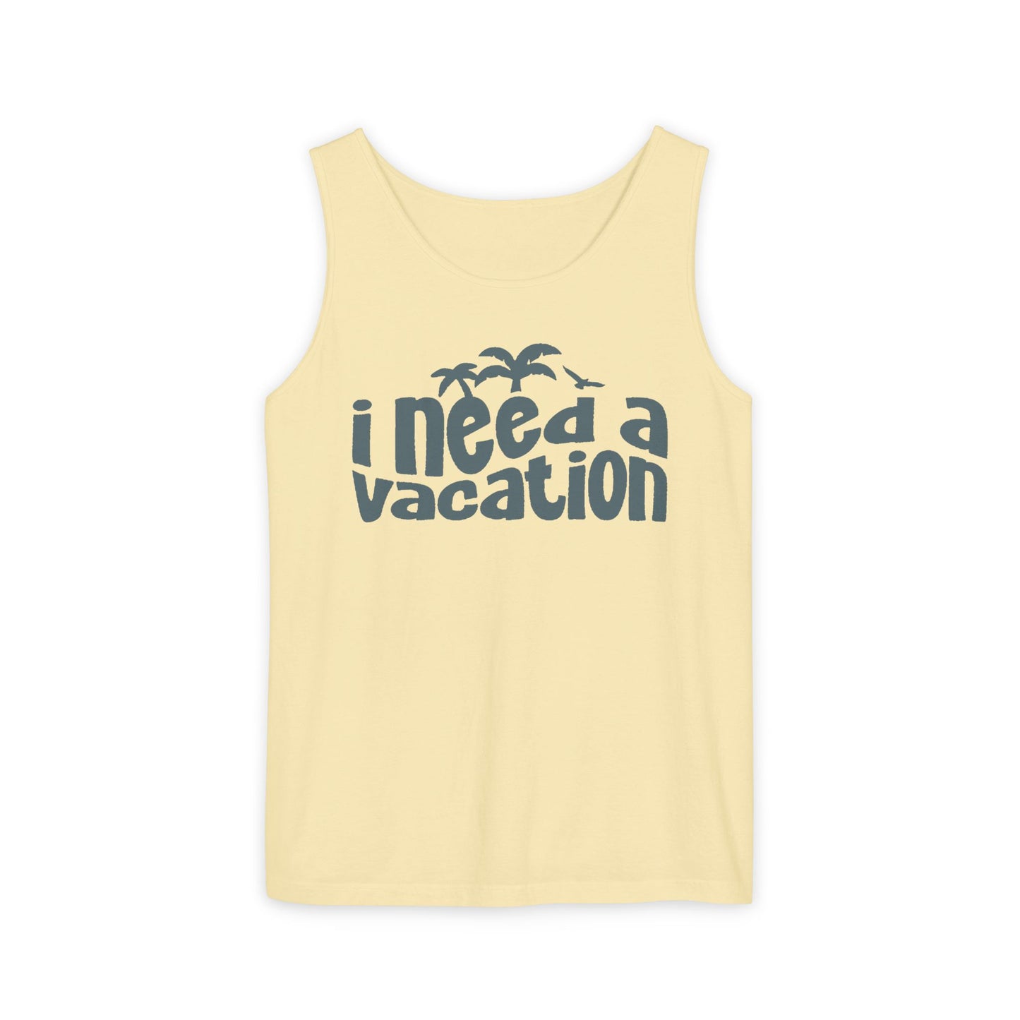 butter yellow vacation tank top graphic summer shirt coastal tank top women