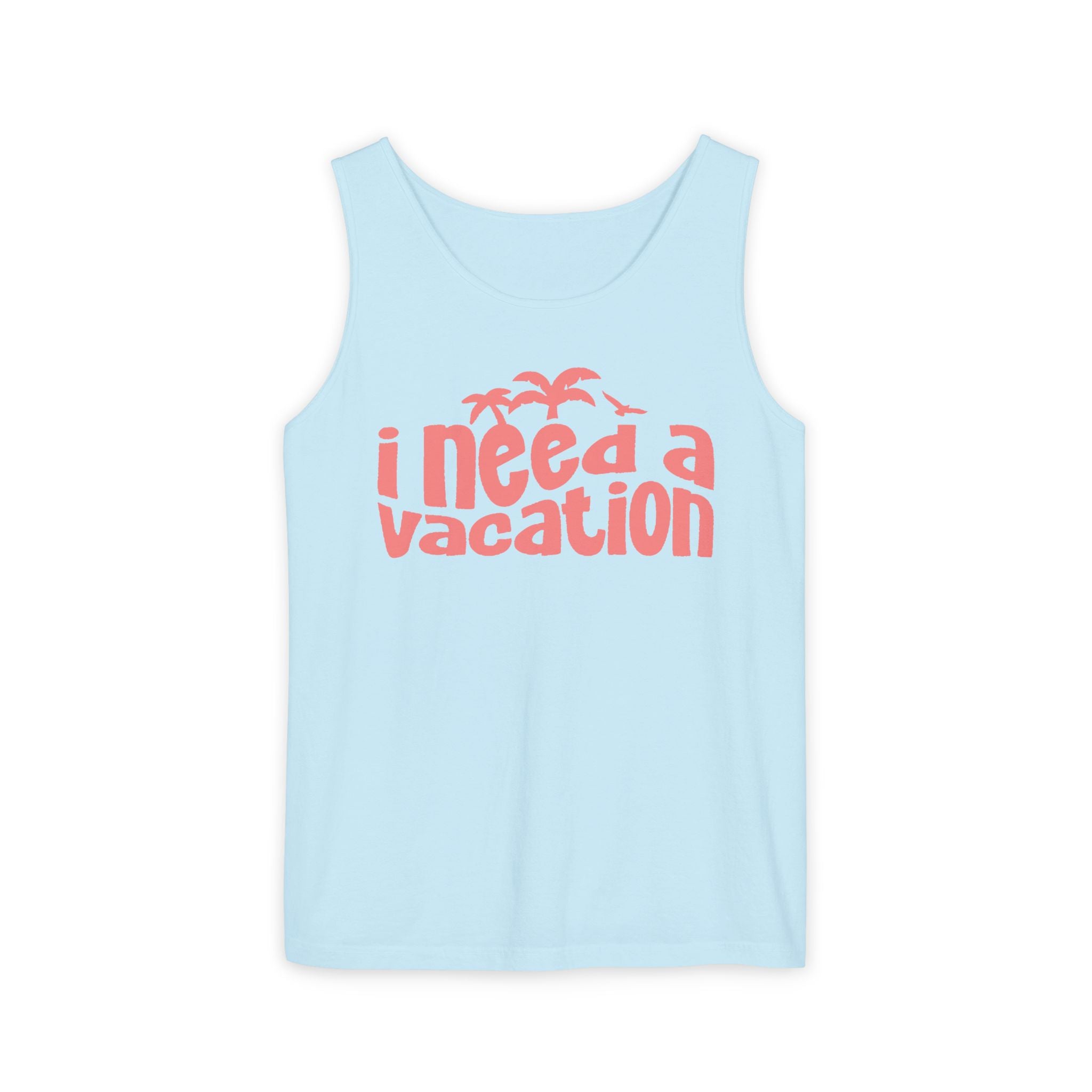 I Need a Vacation Tank Top – Retro Beach Graphic Tank – Zestful