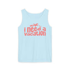 chambray blue vacation tank top graphic shirt summer beach tank women