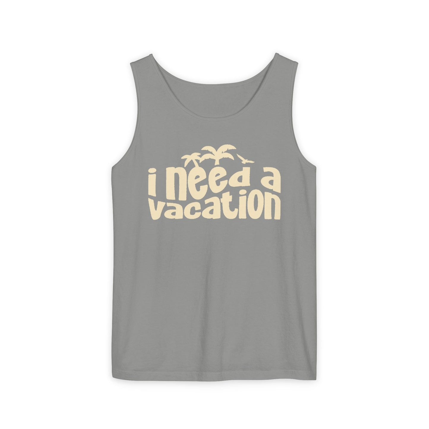 granite gray vacation tank top graphic shirt relaxed fit beach tank women
