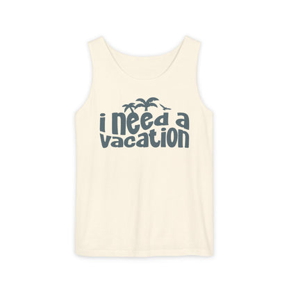 ivory vacation tank top graphic shirt laid flat retro beach tank top women