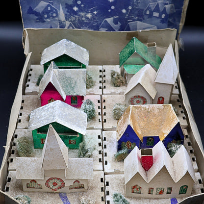Authentic 1940s Dolly Toy Co Snow Houses Christmas Village (No. 212)