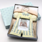 Vintage Heart & Home Connoisseur baby picture frame displayed in original gift box packaging with pastel nursery styling and collectible keepsake presentation