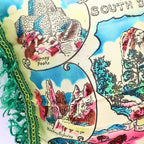 Harney Peak and Needles Highway illustration on South Dakota souvenir pillowcase cover
