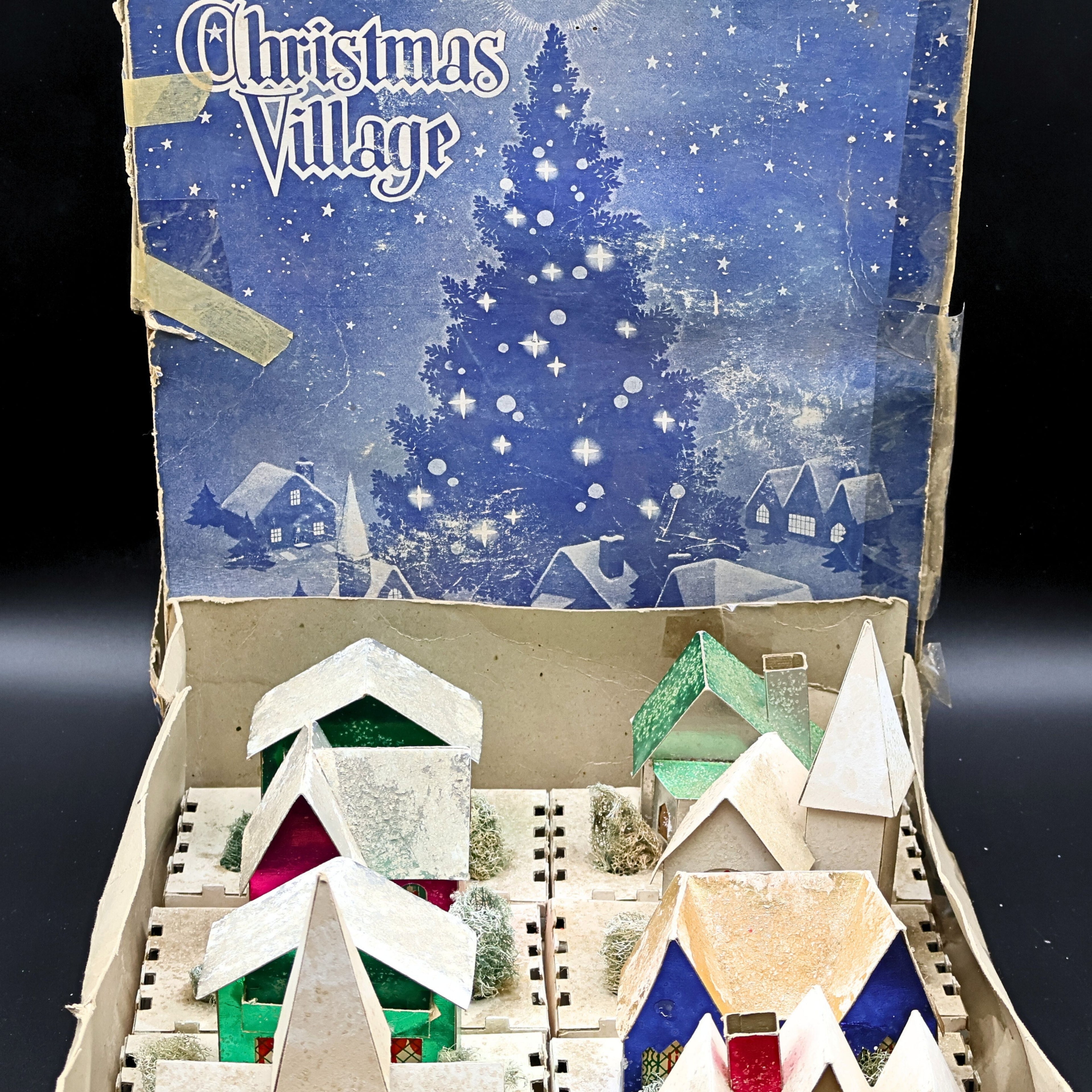 Authentic 1940s Dolly Toy Co Snow Houses Christmas Village (No. 212)