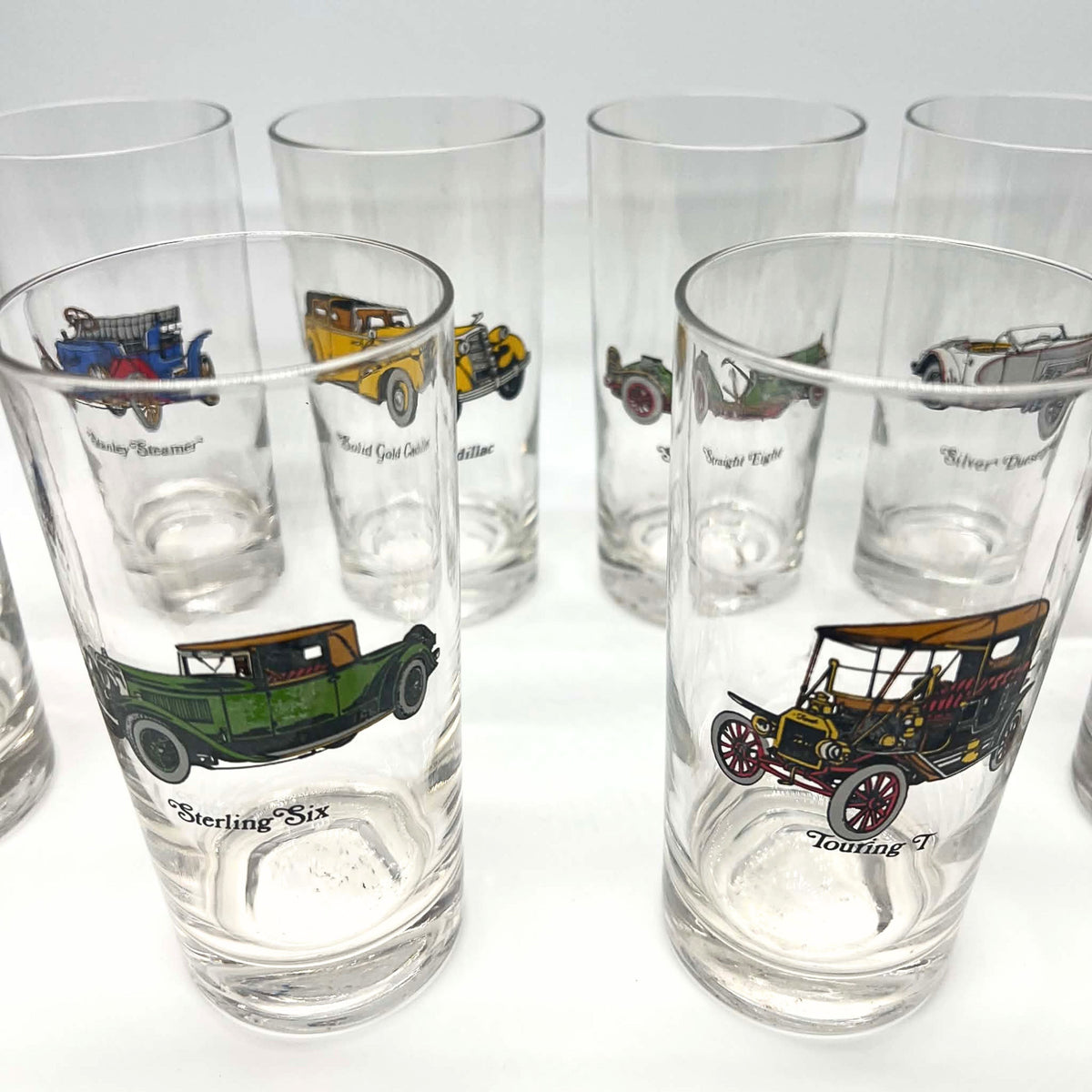 Vintage Avon Antique Car Highball Glasses | Classic Automotive Barware