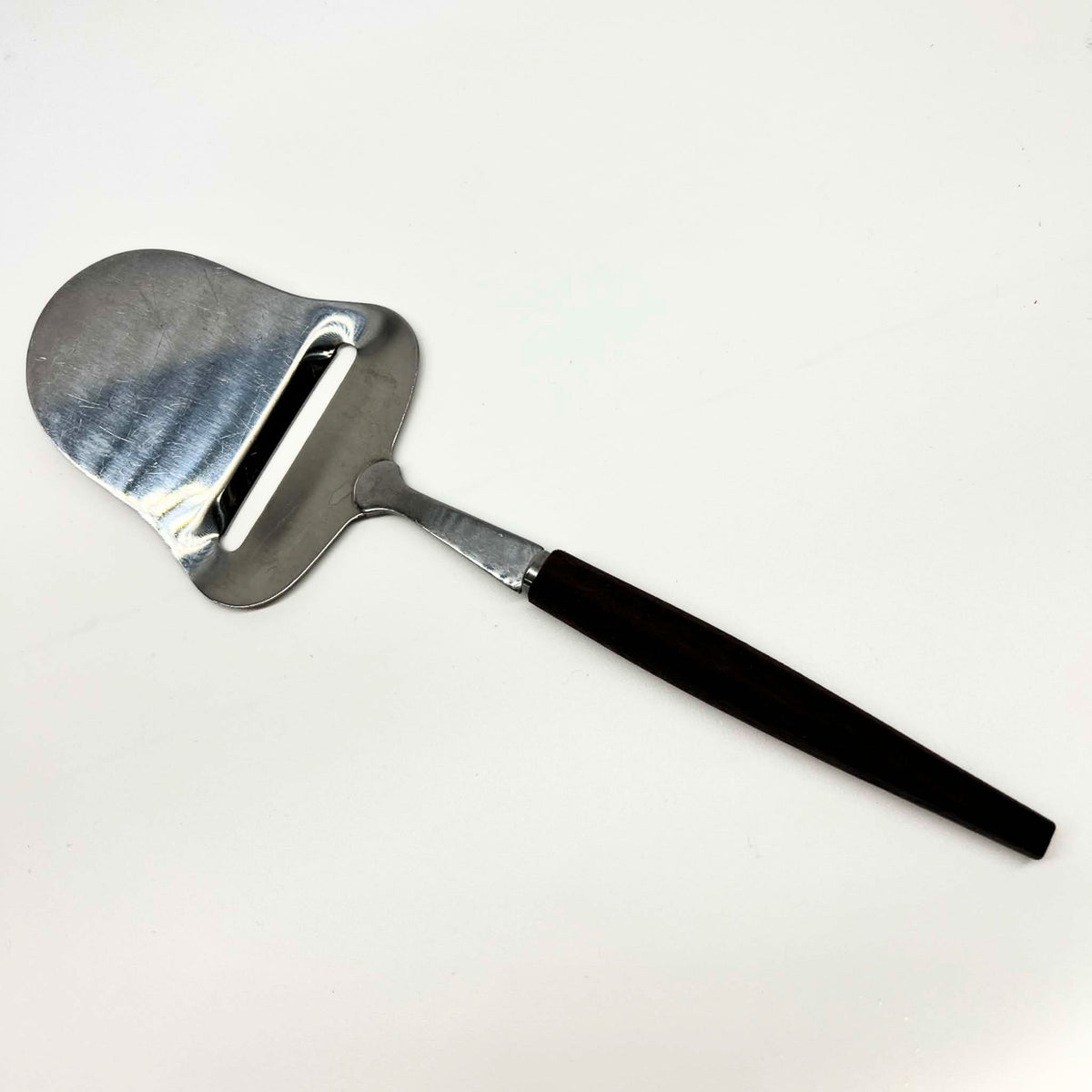 Vintage Japanese Cheese Plane | Dark Wood Handle with Stainless Steel Cheese Slicer | Mid-Century Style