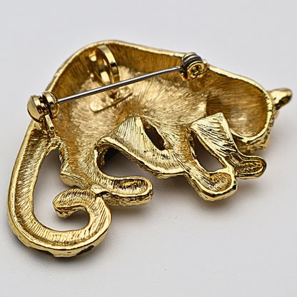 Back of Park Lane leopard brooch with signed pin closure