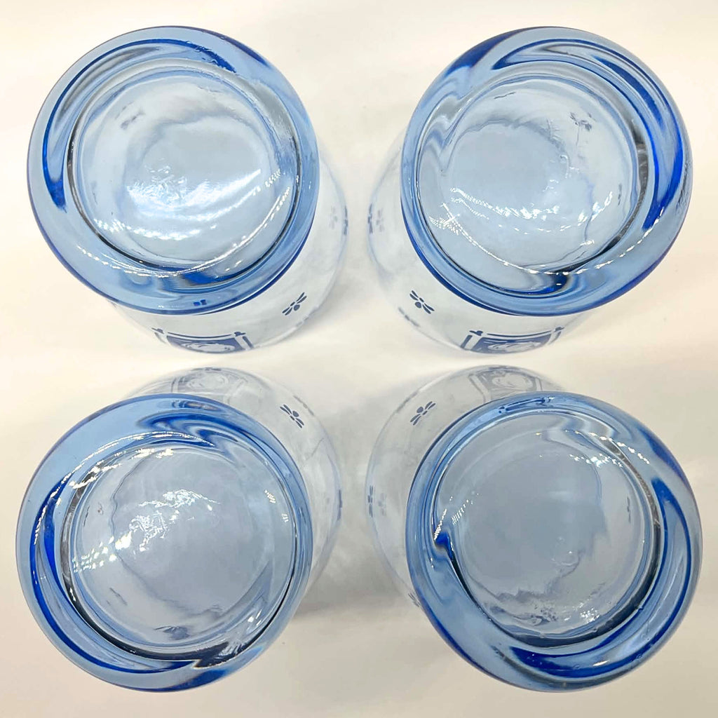 Pfaltzgraff Maison Blue Double Old Fashioned Glasses | 12 oz Apple Motif Farmhouse Drinkware