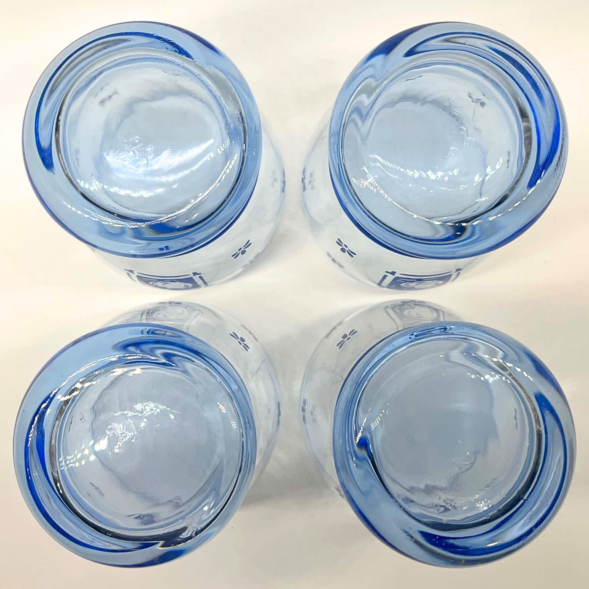 Pfaltzgraff Maison Blue Double Old Fashioned Glasses | 12 oz Apple Motif Farmhouse Drinkware