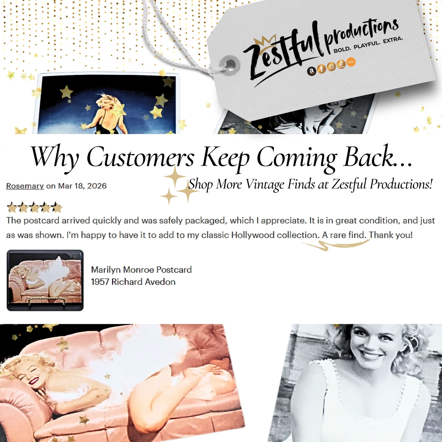 Vintage postcard customer review