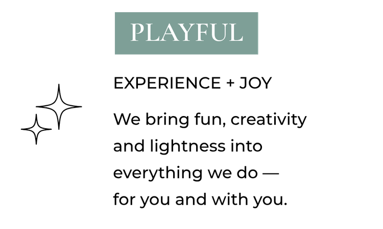 Zestful Productions playful brand pillar focused on creativity joy and lighthearted experiences in everyday life