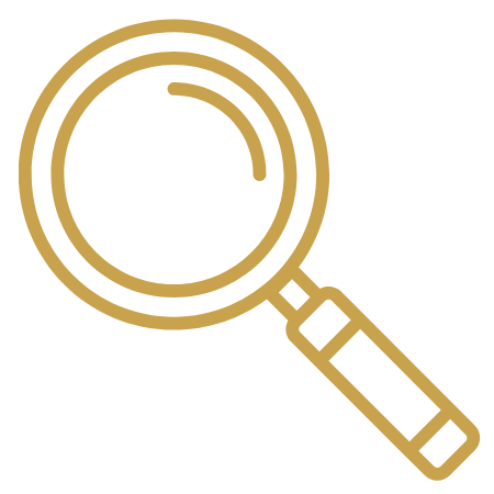Zestful Productions magnifying glass icon representing curiosity, discovery, learning, and exploration.